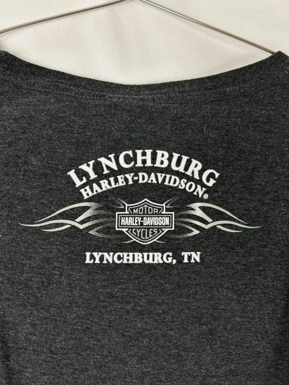Harley Davidson Rhinestone Lynchburg T shirt L Gray